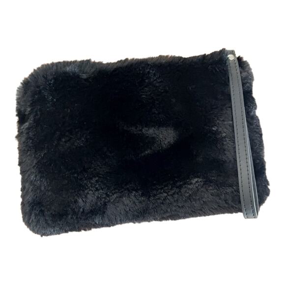 House of Harlow Black Faux Fur Plush Wristlet Purse & Mittens Boxed Set NWT - Picture 4 of 6